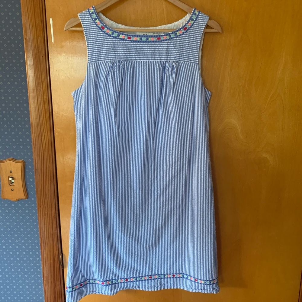 Cotton pinstripe Vineyard Vines shift dress